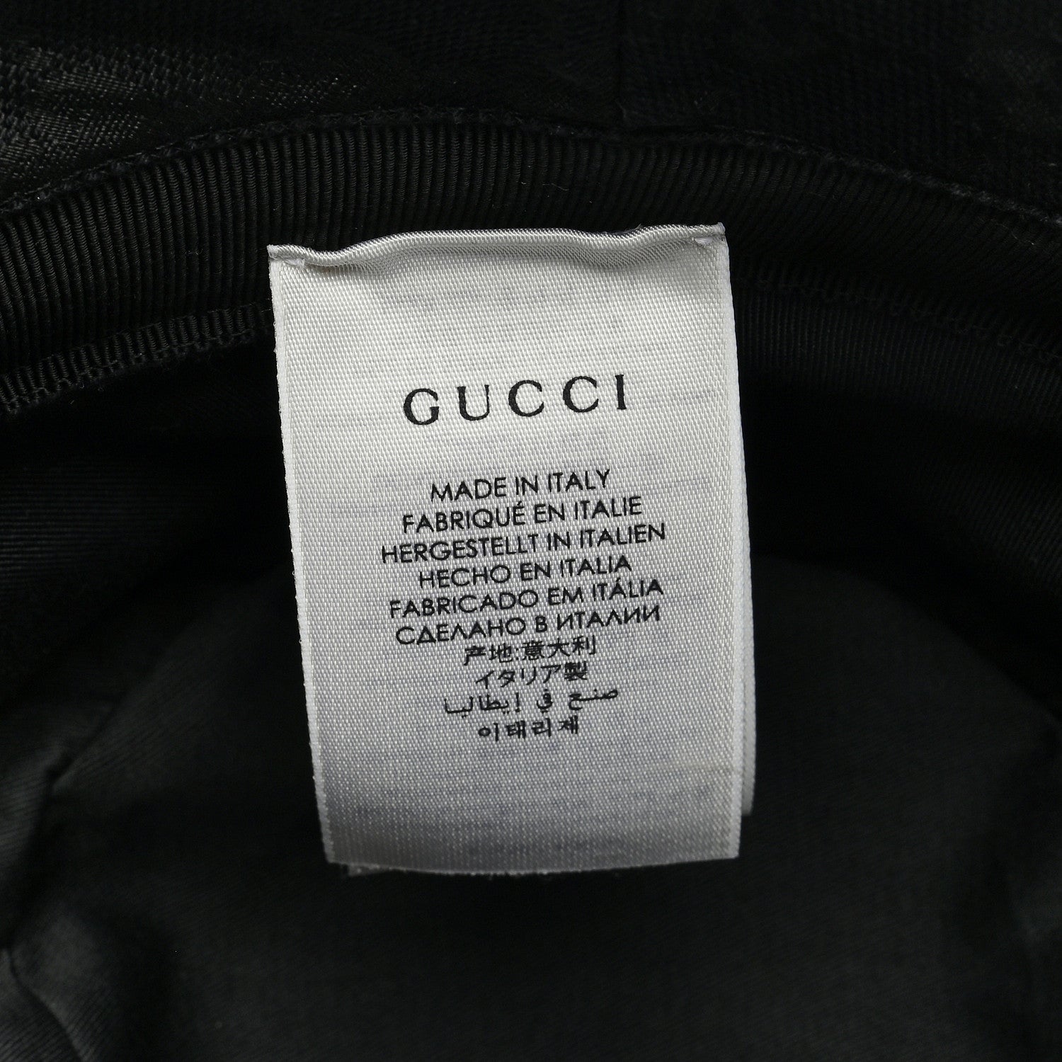 Gucci Monogram Textured Dollar Calfskin GG Jago Bucket Hat L Black 8 of 8