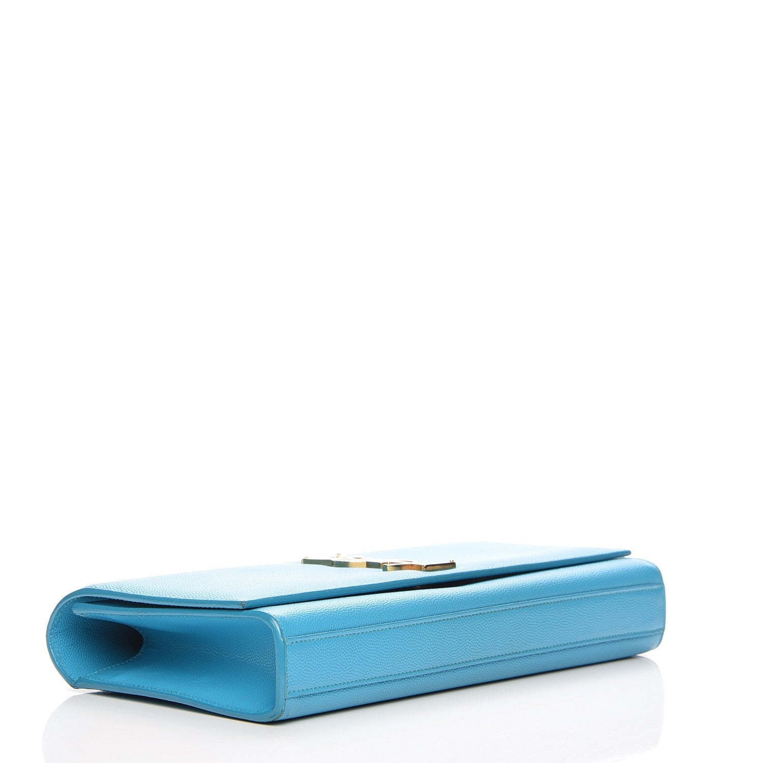 Saint Laurent Grain De Poudre Classic Monogram Clutch Turquoise 4 of 9
