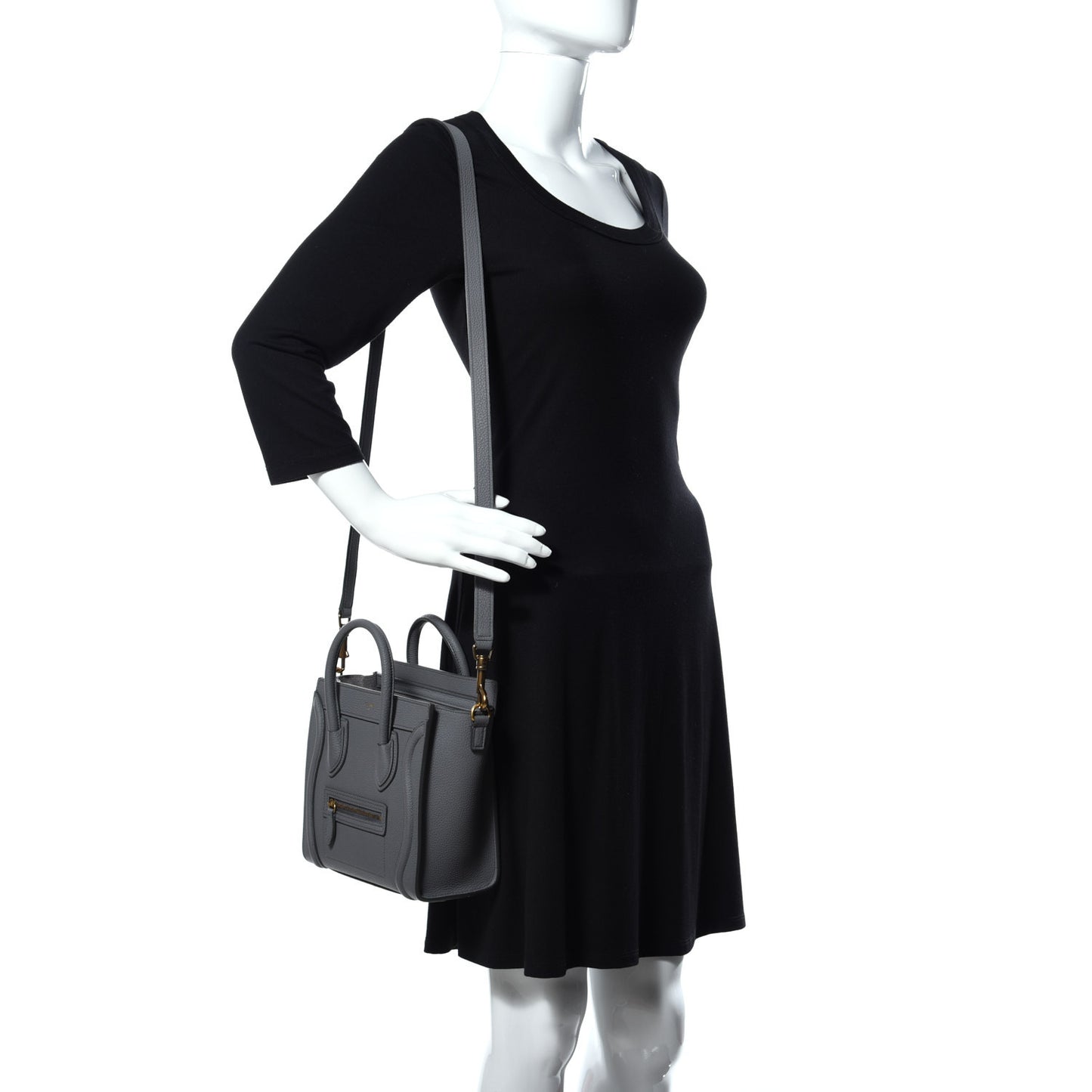 Baby Drummed Calfskin Nano Luggage Kohl