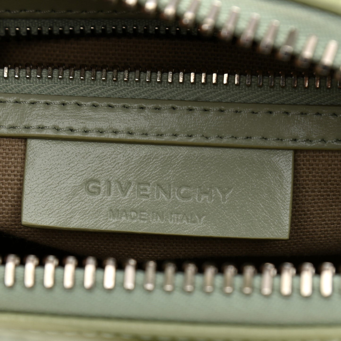Shiny Lord Calfskin Mini Antigona Aqua Green