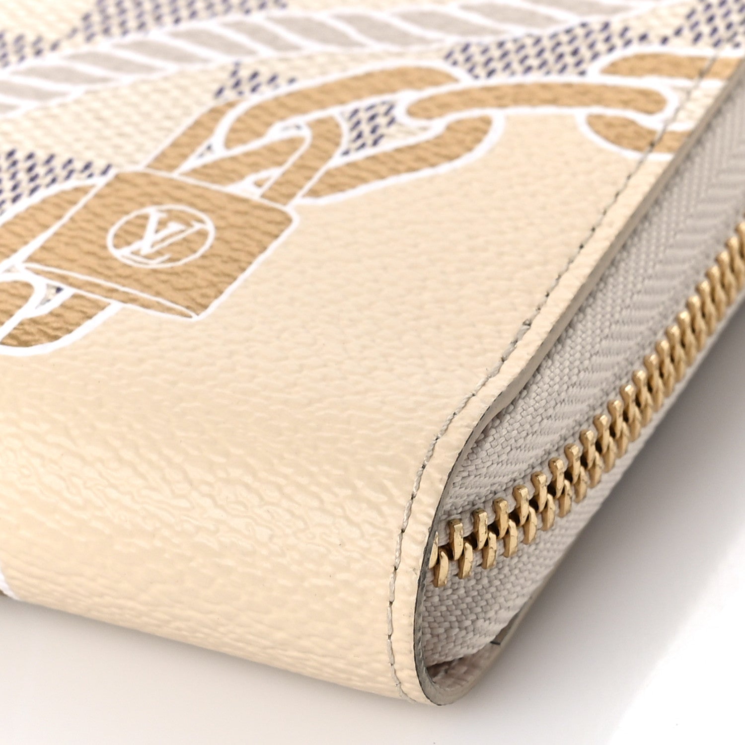 Louis Vuitton Damier Azur Nautical Zippy Wallet Gold 8 of 9