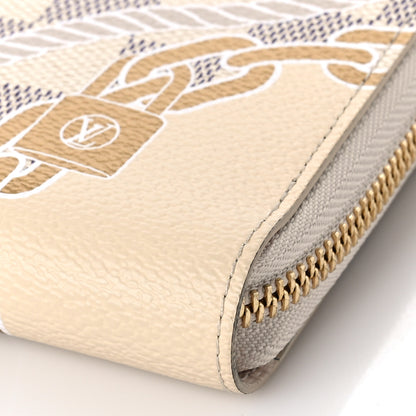 Louis Vuitton Damier Azur Nautical Zippy Wallet Gold 8 of 9