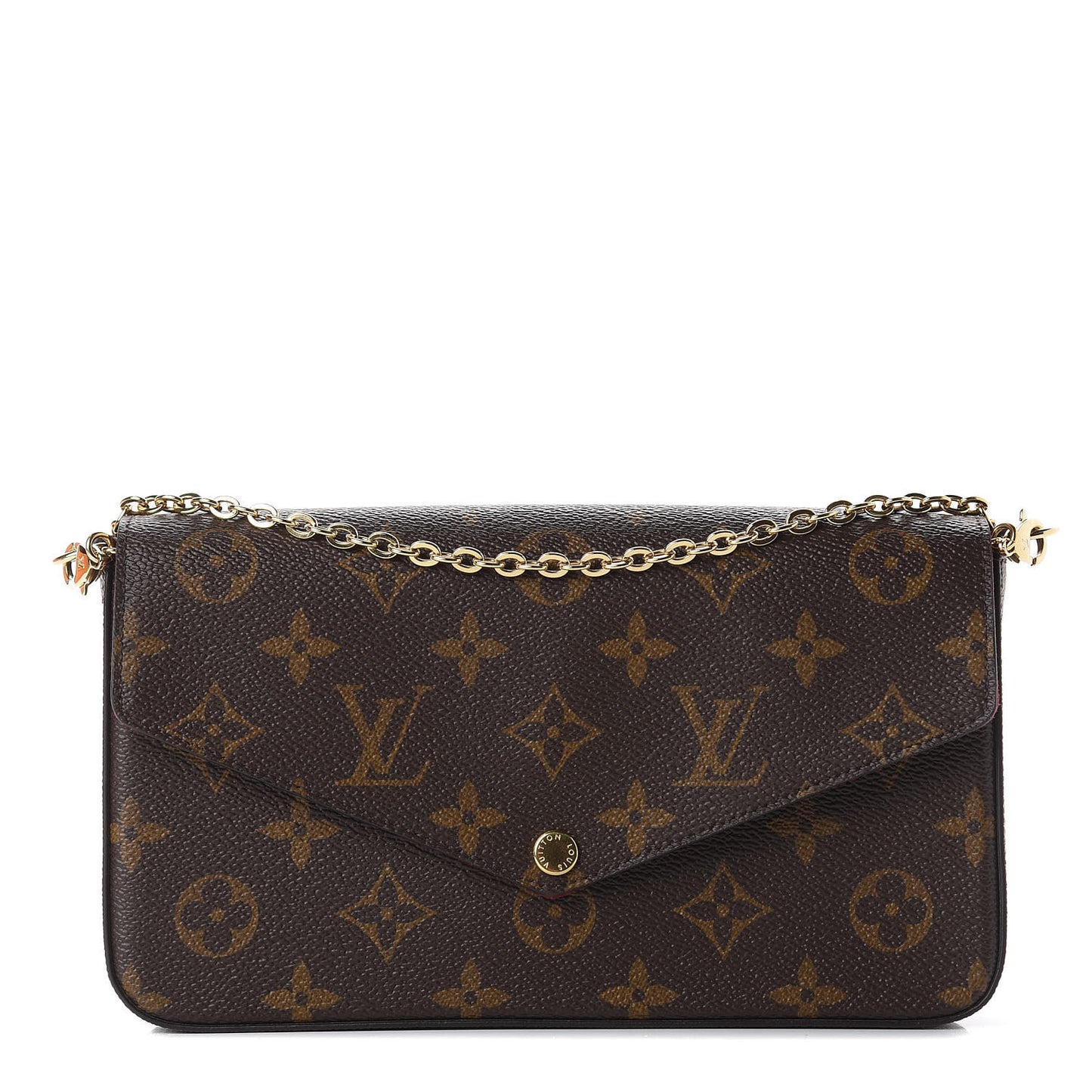 Monogram Pochette Felicie Chain Wallet Fuchsia