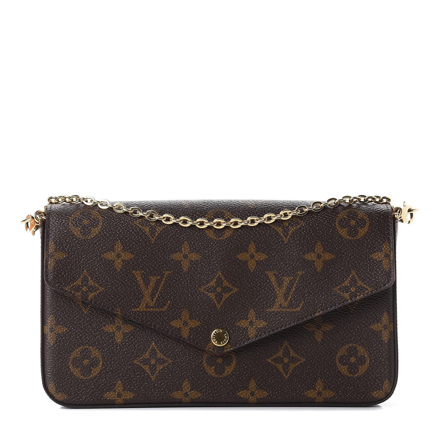 Louis Vuitton Monogram Pochette Felicie Chain Wallet Fuchsia 1 of 13