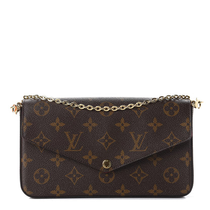 Louis Vuitton Monogram Pochette Felicie Chain Wallet Fuchsia 1 of 13