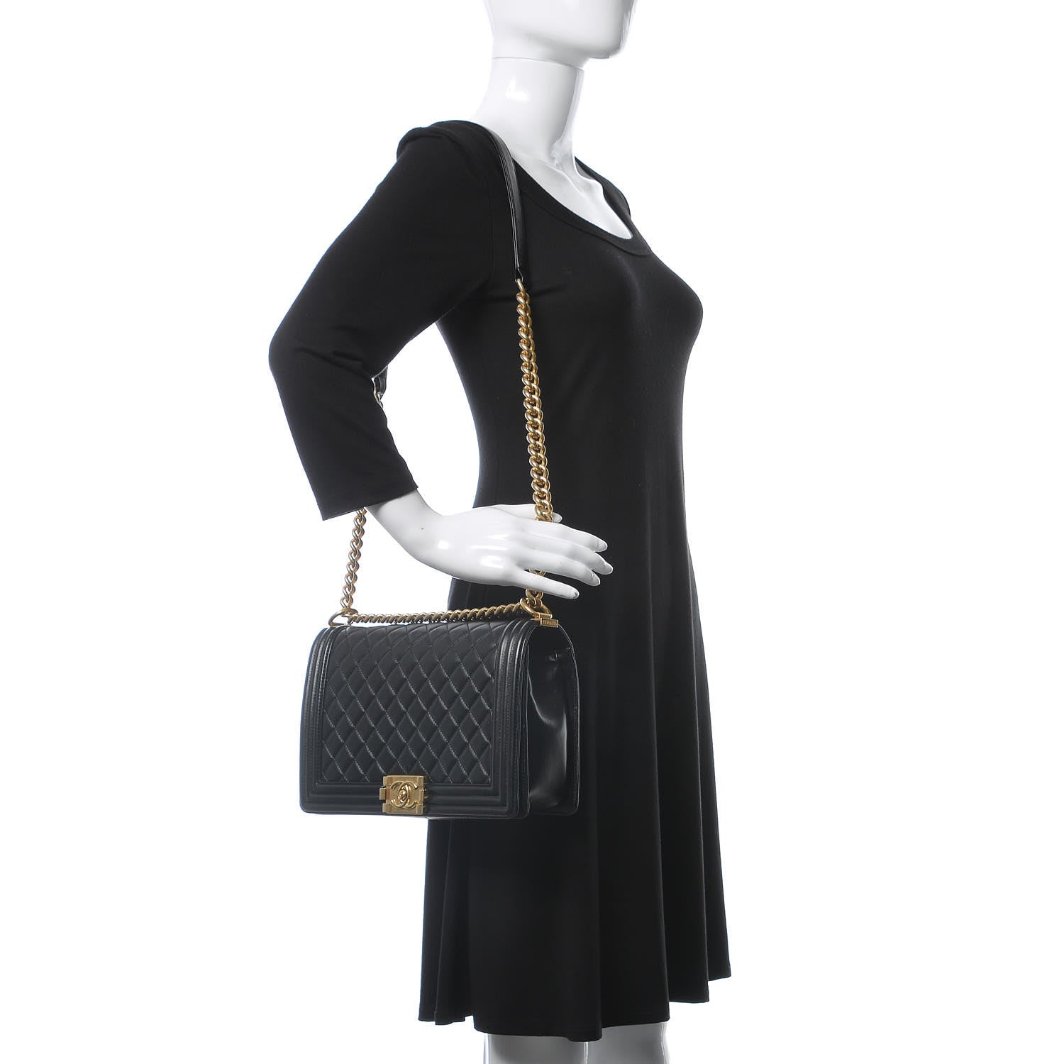 Chanel Lambskin Quilted New Medium Boy Flap Black 2 of 10