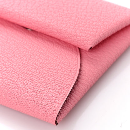 Hermes Chevre Mysore Verso Bastia Coin Purse Rose Confetti Brique 8 of 9