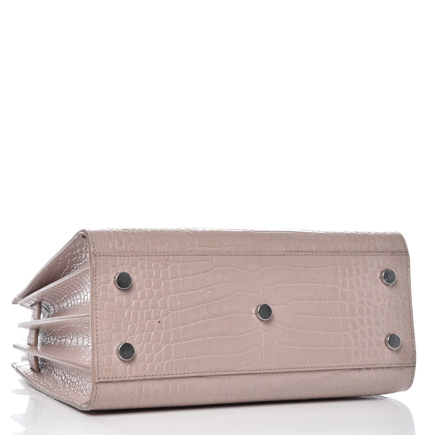 Calfskin Crocodile Embossed Baby Sac De Jour Rose Antic