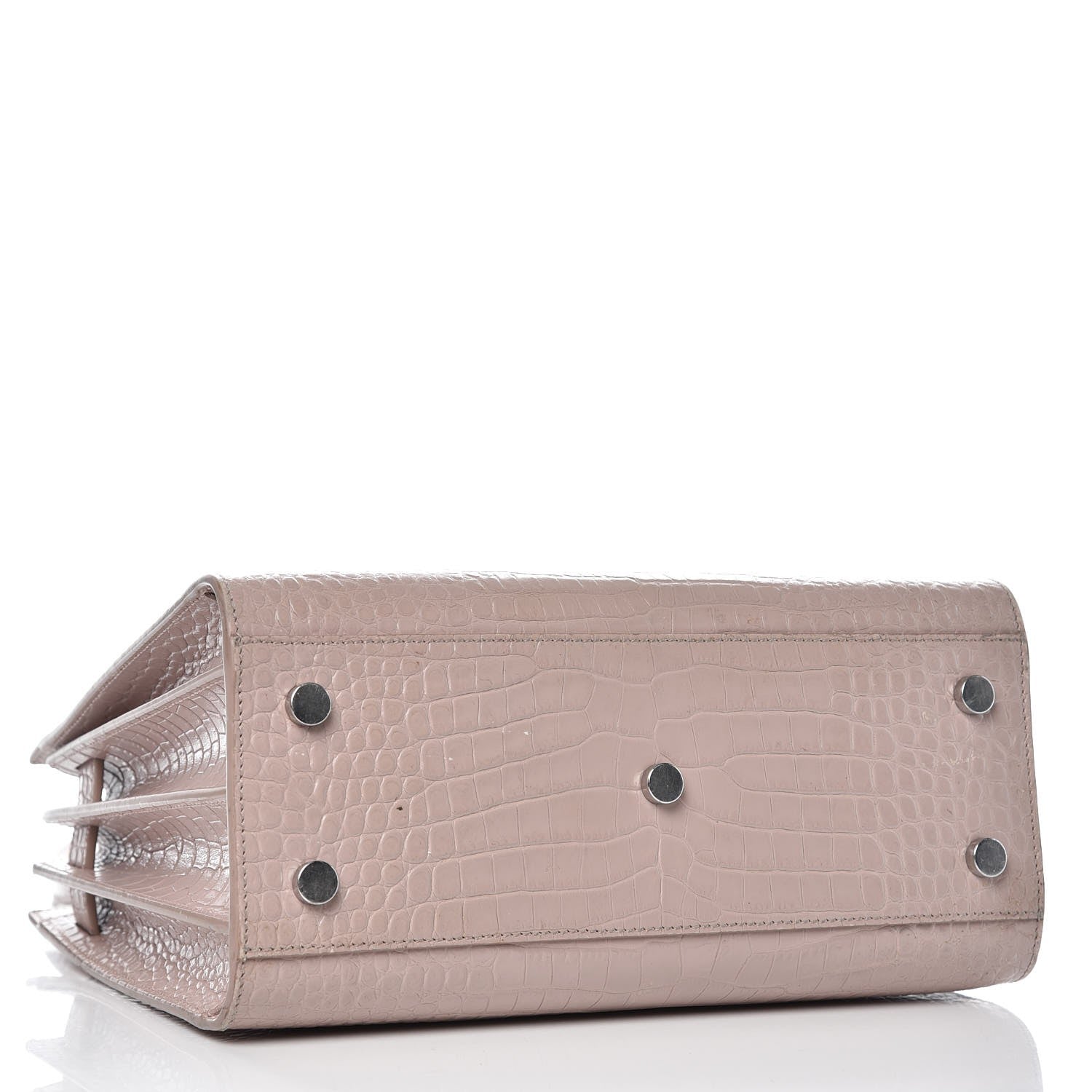 Saint Laurent Calfskin Crocodile Embossed Baby Sac De Jour Rose Antic 4 of 29