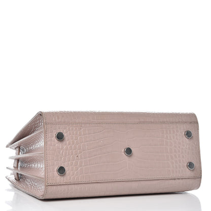 Saint Laurent Calfskin Crocodile Embossed Baby Sac De Jour Rose Antic 4 of 29