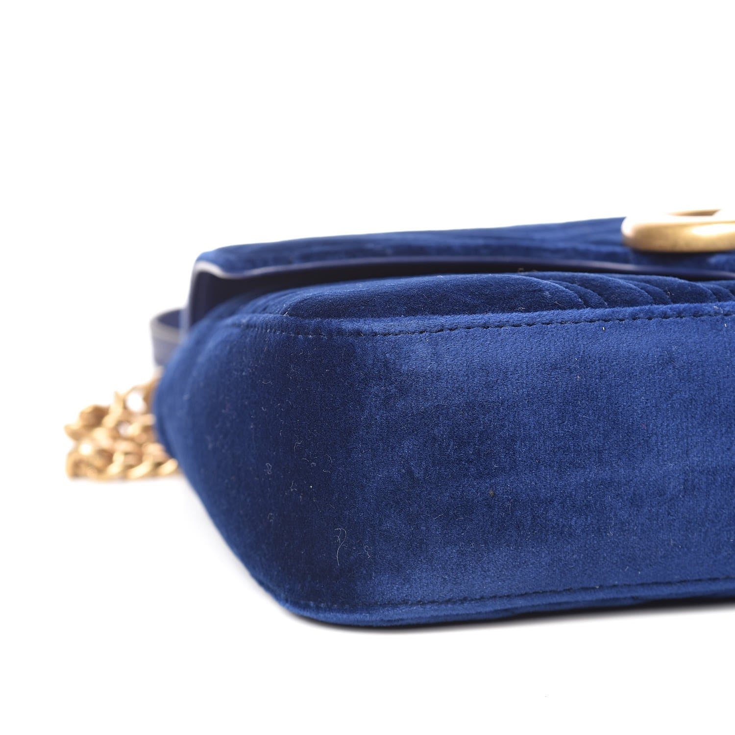Gucci Velvet Matelasse Medium GG Marmont Shoulder Bag Cobalt Blue 8 of 11