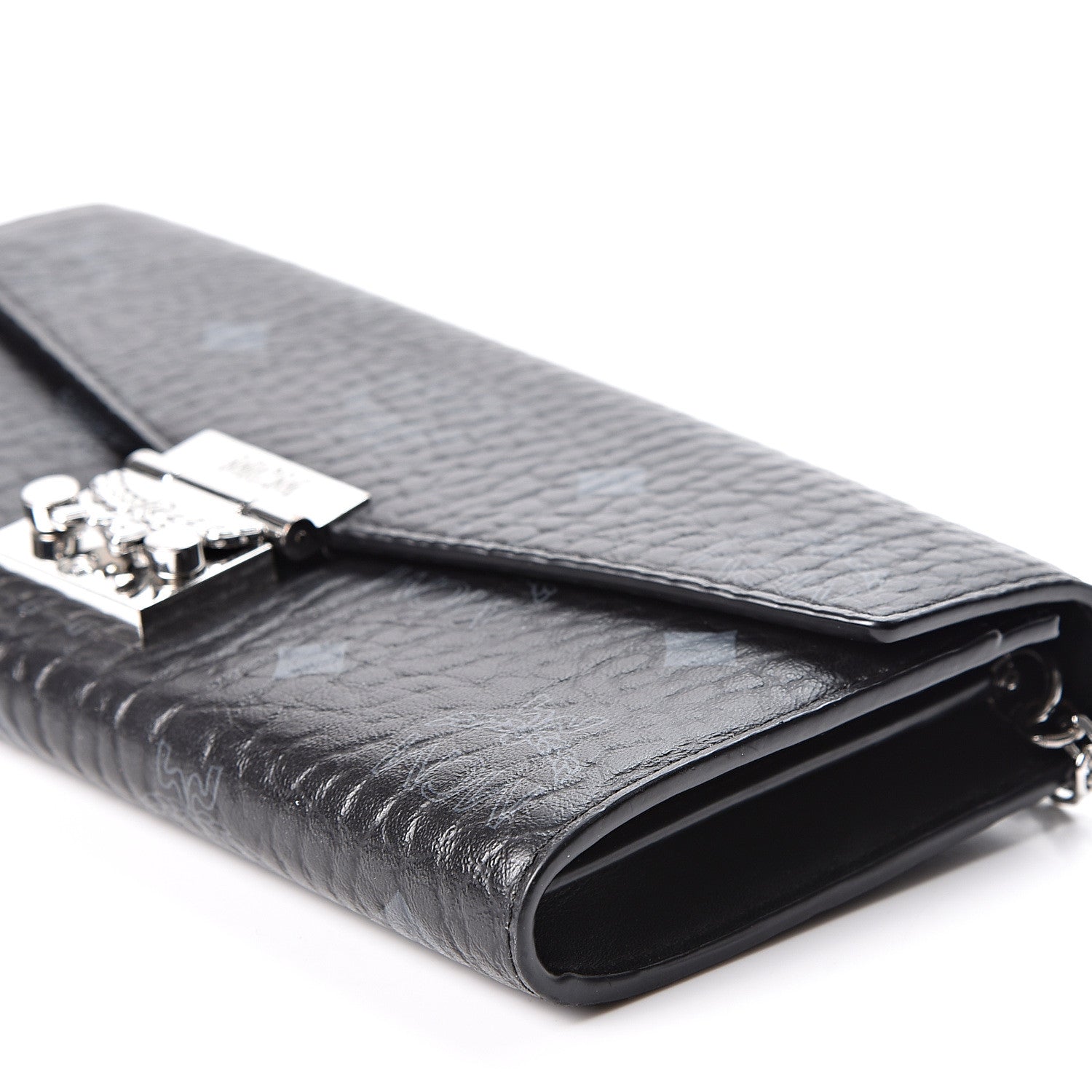 MCM Visetos Patricia Continental Crossbody Wallet Black 7 of 8