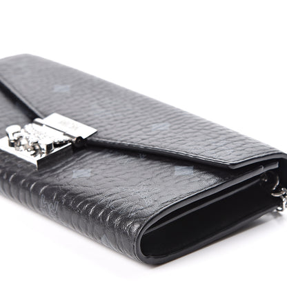 MCM Visetos Patricia Continental Crossbody Wallet Black 7 of 8
