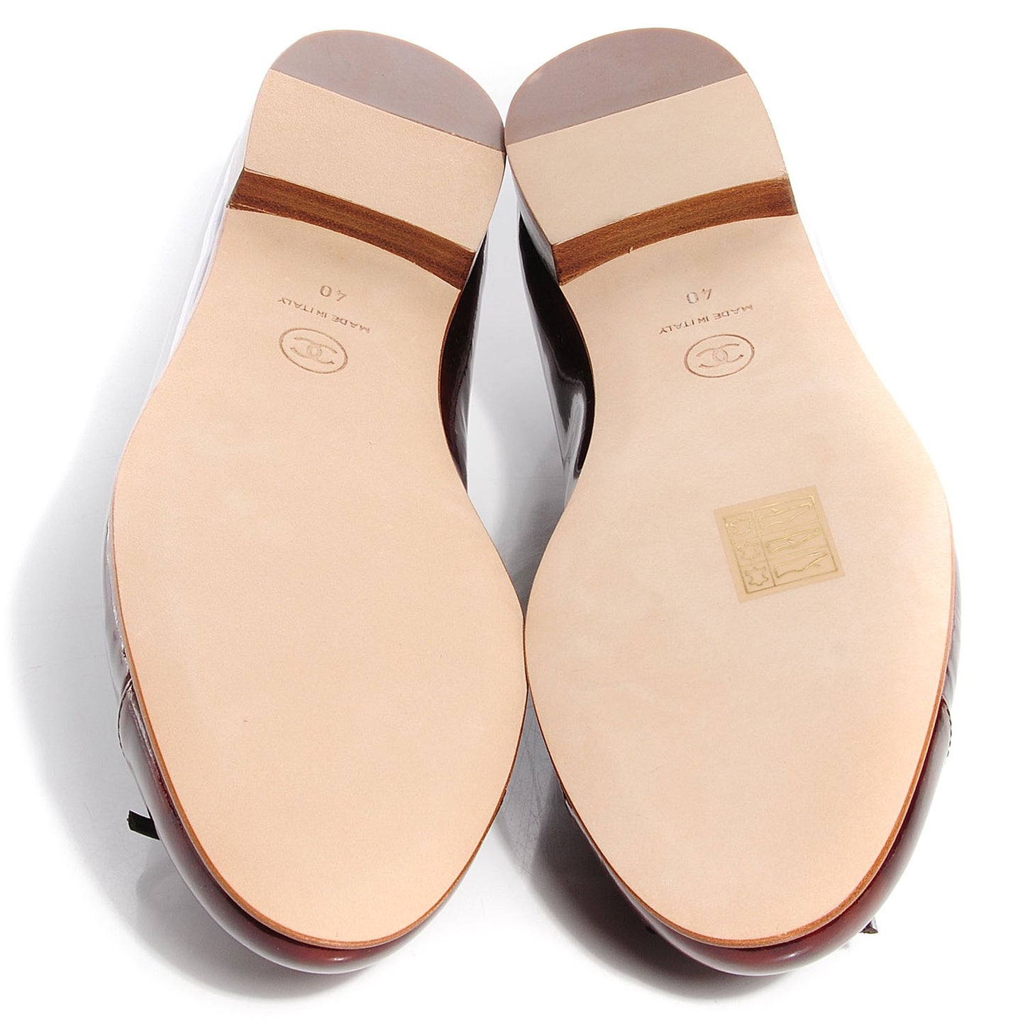 Patent Classic CC Cap Toe Ballerina Flats 40 Marron Bronze