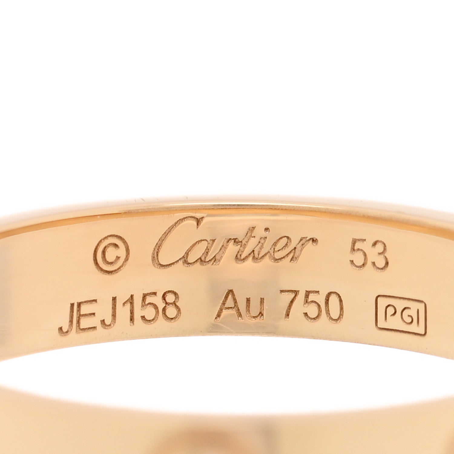 Cartier 18K Yellow Gold 3.5mm LOVE Wedding Band Ring 53 6.5 4 of 4