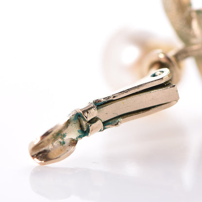 Chanel Crystal Pearl CC Drop Earrings Light Gold 7 of 8