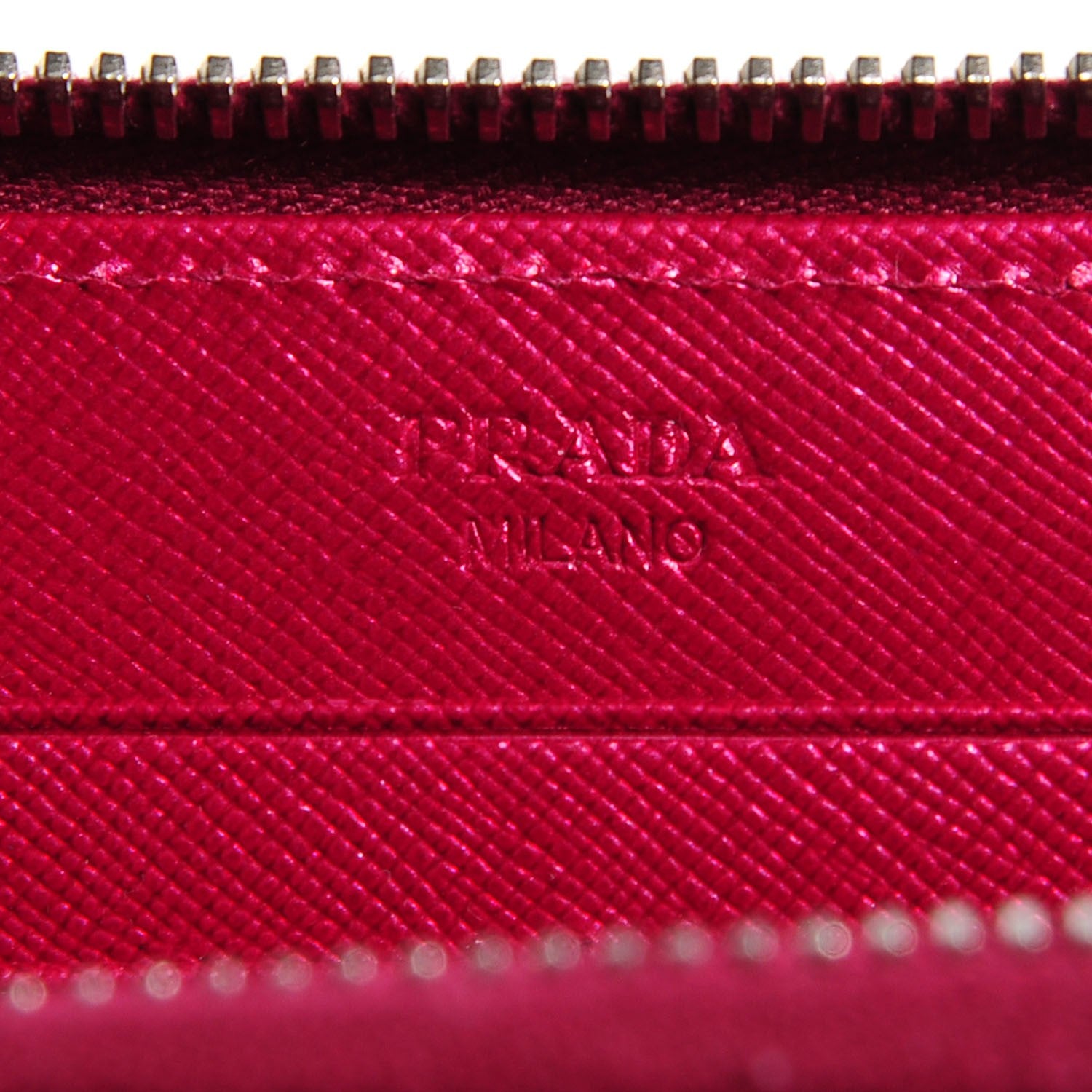 Prada Metallic Saffiano Metal Zip Around Wallet Ametista 7 of 10