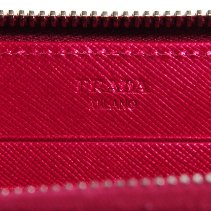 Prada Metallic Saffiano Metal Zip Around Wallet Ametista 7 of 10