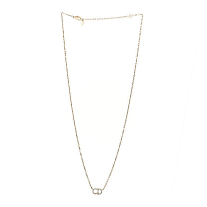 Christian Dior Metal Crystal CD Necklace Gold 3 of 4