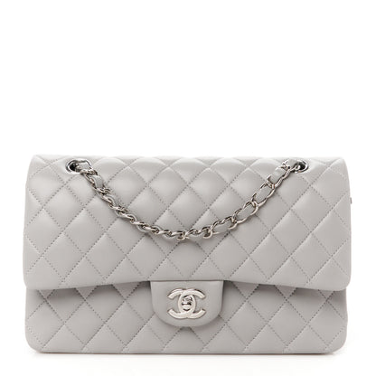 Chanel Lambskin Quilted Medium Double Flap Grey 1 of 12