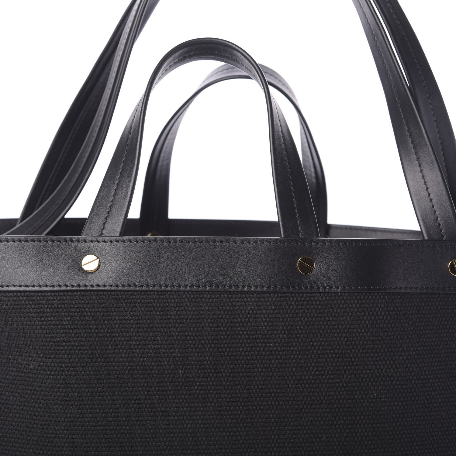 Tom Ford Canvas Calfskin Logo Tote Black 8 of 9
