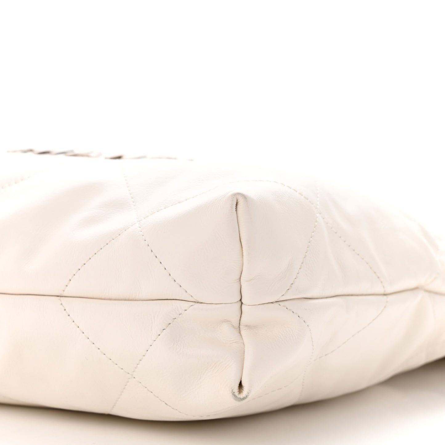 Shiny Calfskin Quilted Small Chanel 22 White