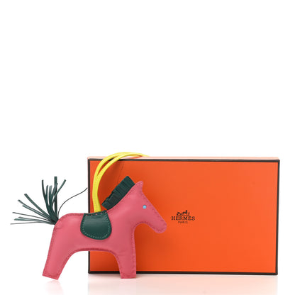 Hermes Milo Lambskin Grigri Rodeo Horse Bag Charm MM Rose Azalee Malachite Lime Celeste 5 of 5