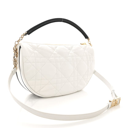 Christian Dior Lambskin Cannage Medium Dior Vibe Hobo Bag White 3 of 11