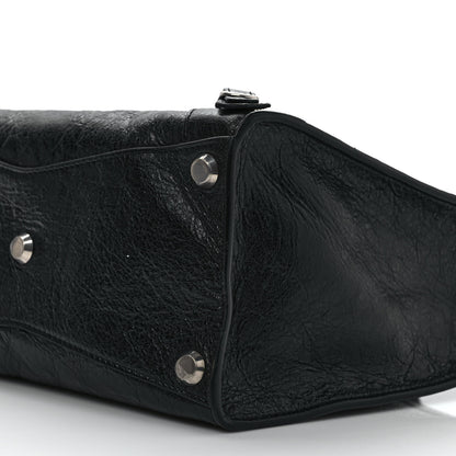 Balenciaga Agneau Arena Neo Classic Silver Hardware Medium Upside Down Tote Black 8 of 8