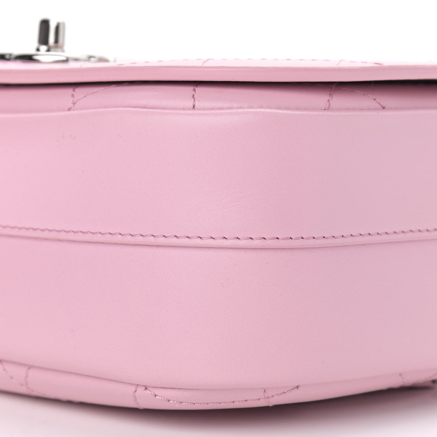 Calfskin Stitched Small Ring My Bag Flap Crossbody Pink