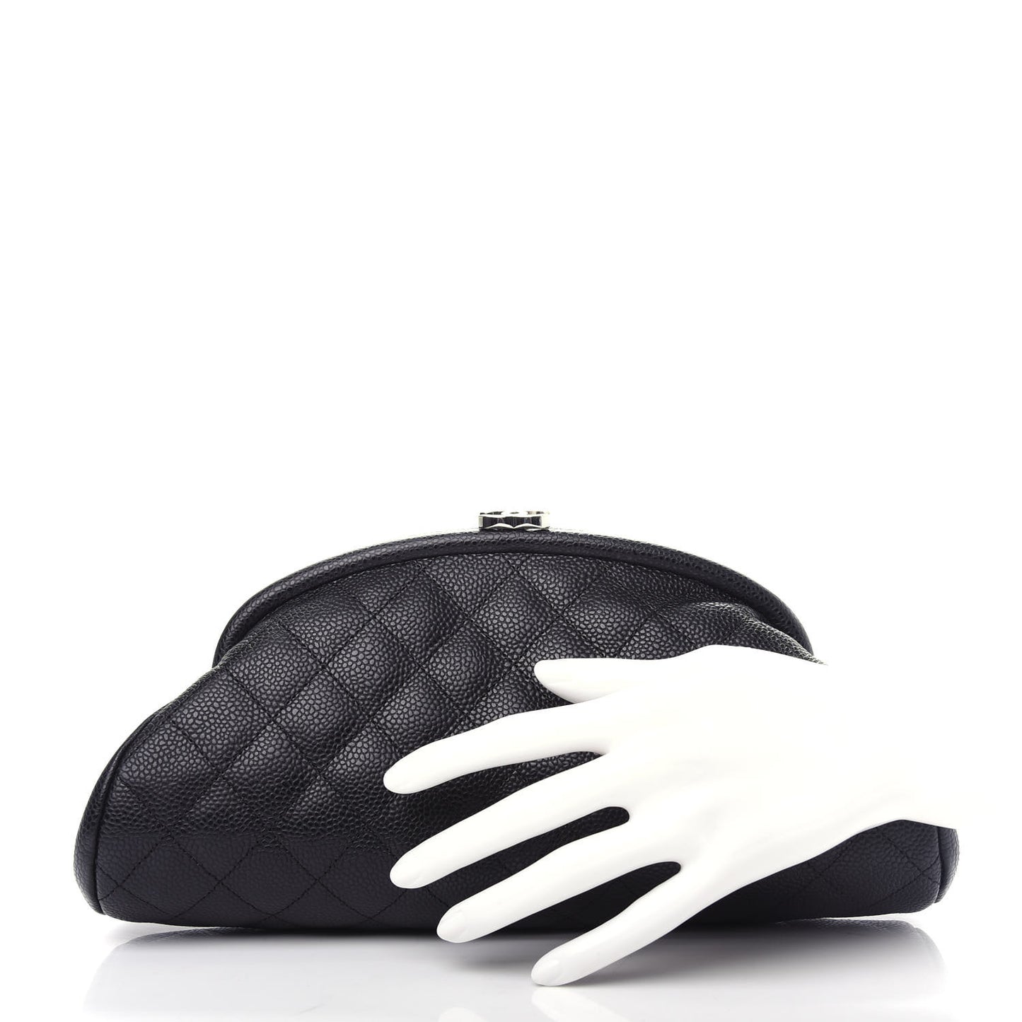 Caviar Quilted Timeless Clutch Black