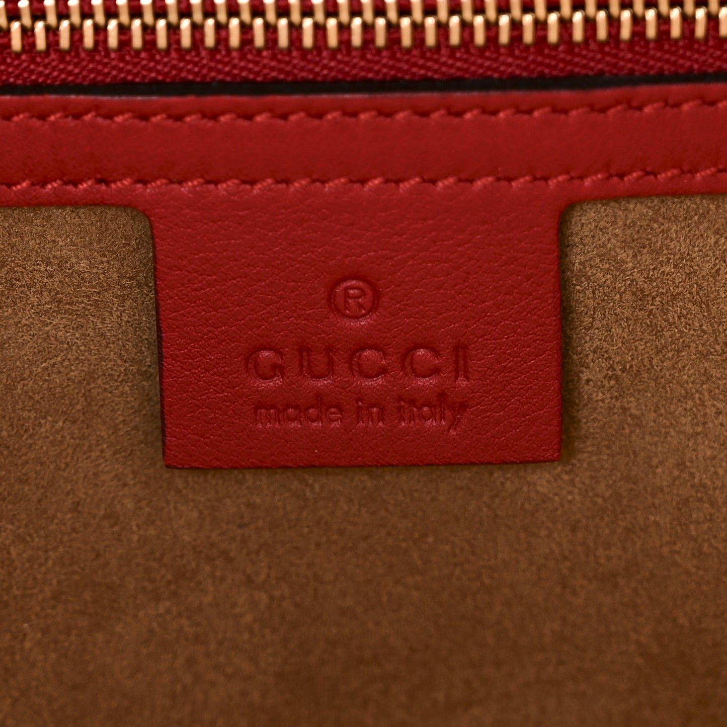 GG Supreme Monogram Calfskin Medium Padlock Top Handle Bag Beige Hibiscus Red New Rosette