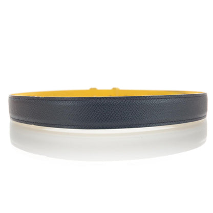 Hermes Courchevel Reversible H Belt 70 Black and Jaune 2 of 7