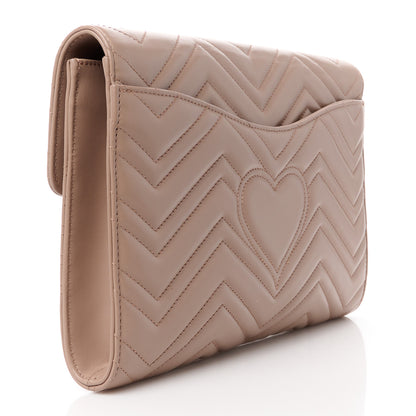 Gucci Calfskin Matelasse GG Marmont Clutch Porcelain Rose 3 of 11