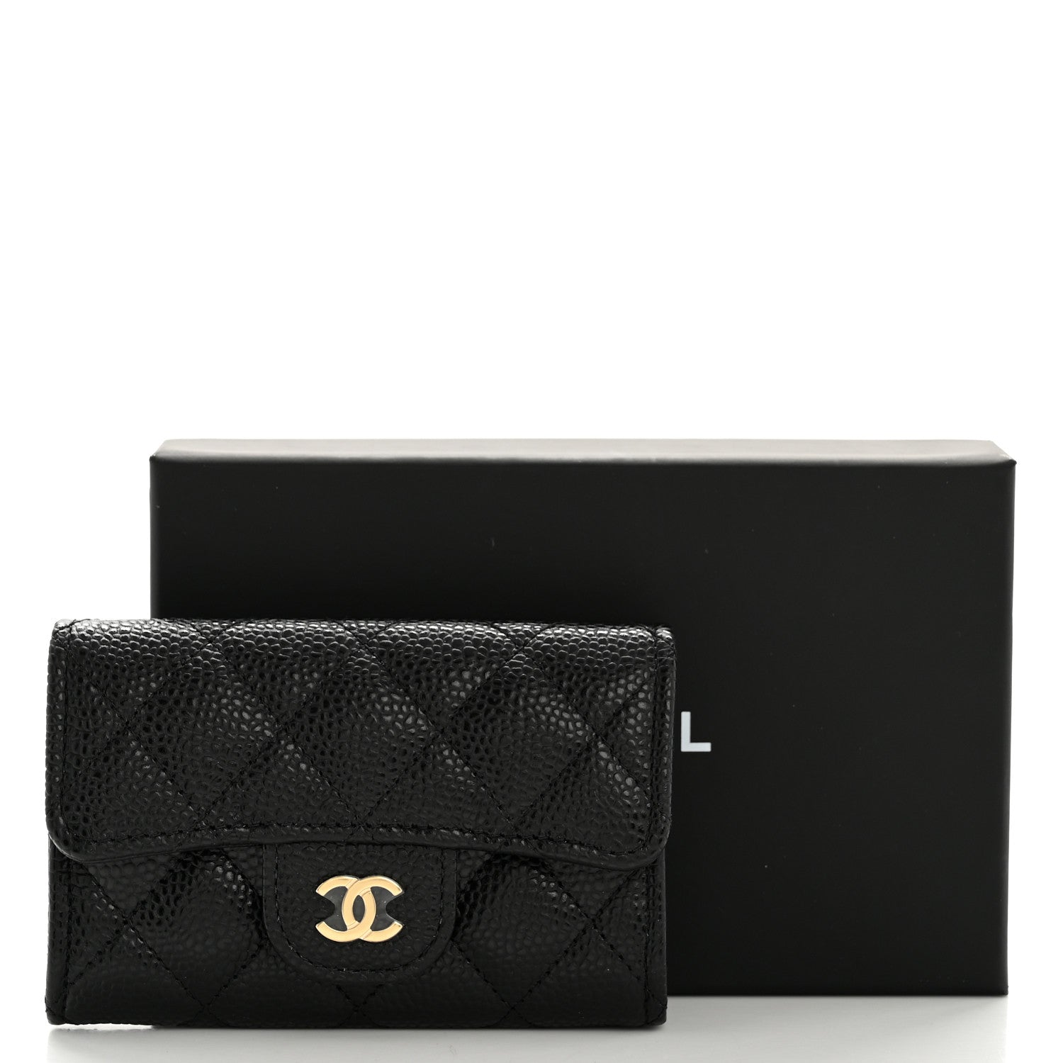 Chanel Caviar Quilted Flap Card Holder Wallet Black 9 of 9
