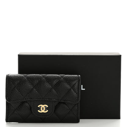 Chanel Caviar Quilted Flap Card Holder Wallet Black 9 of 9