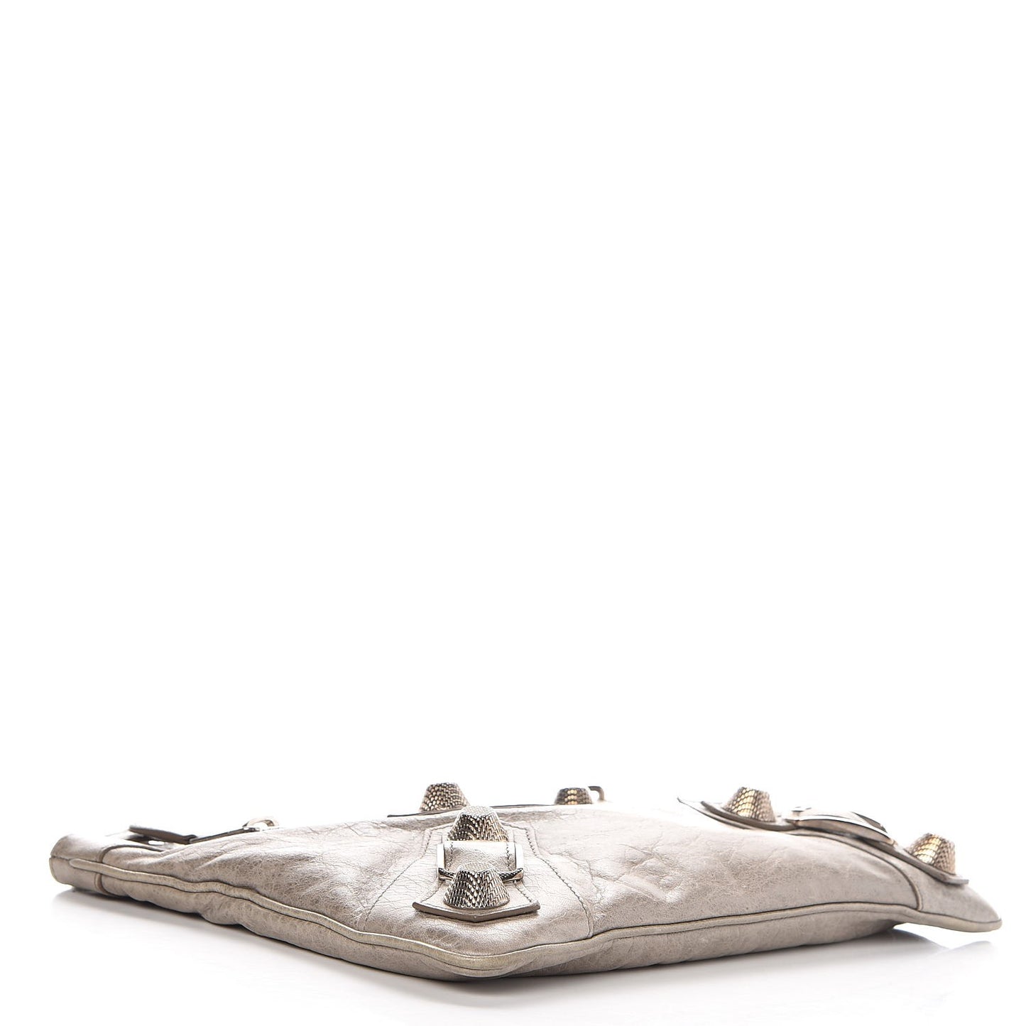 Agneau Giant 21 Gold Hardware Flat Handle Clutch Taupe