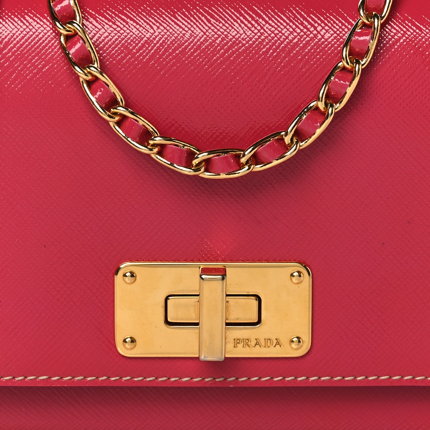 Saffiano Vernice Turnlock Convertible Shoulder Bag Peonia