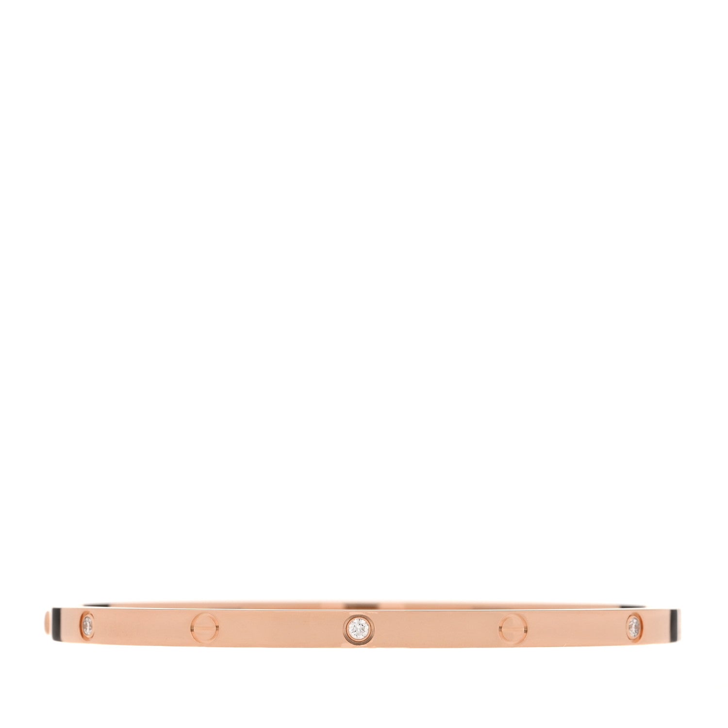 Cartier 18K Pink Gold 6 Diamond Small LOVE Bracelet 17 2 of 7