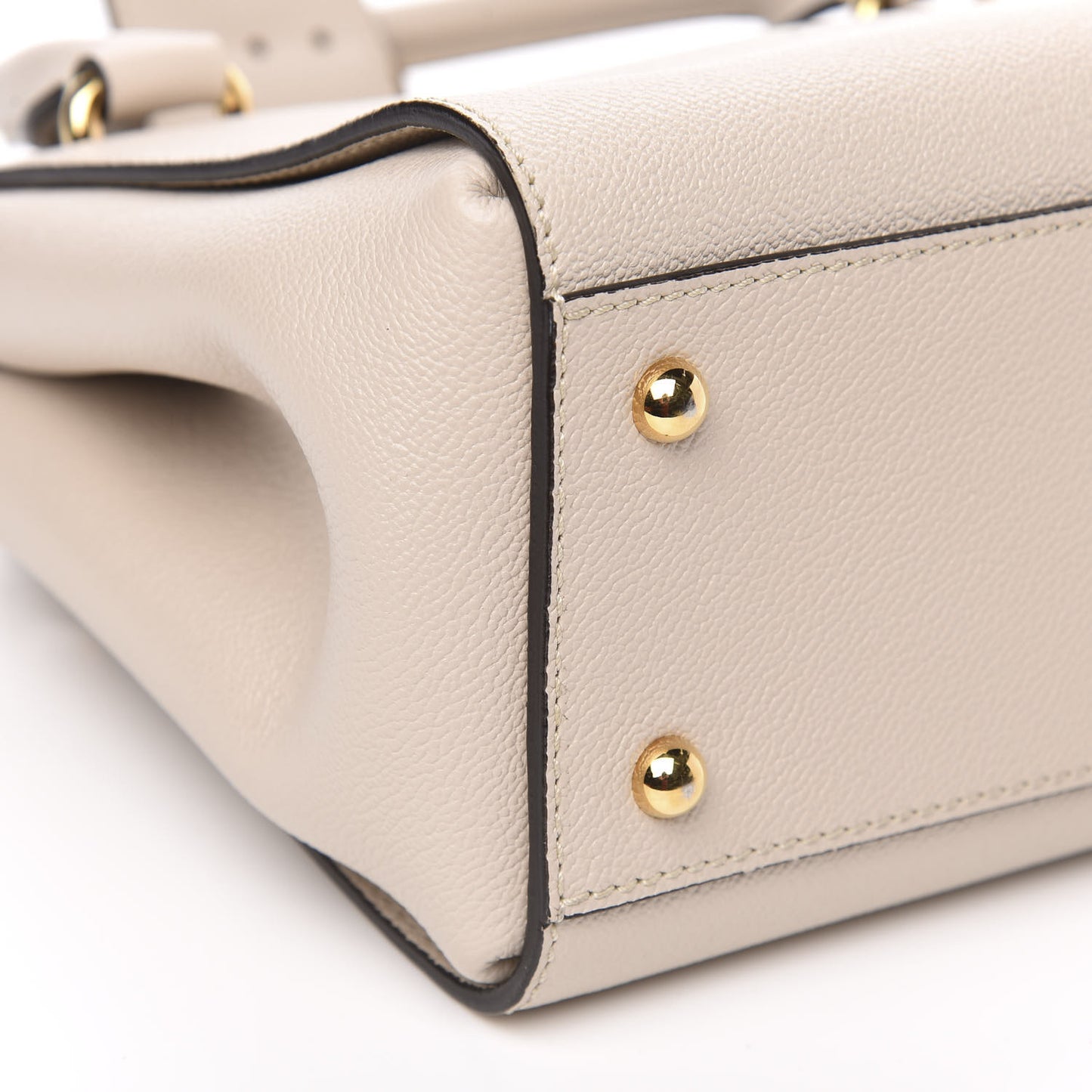 Soft Grain Calfskin Small Buckle Tote Limestone