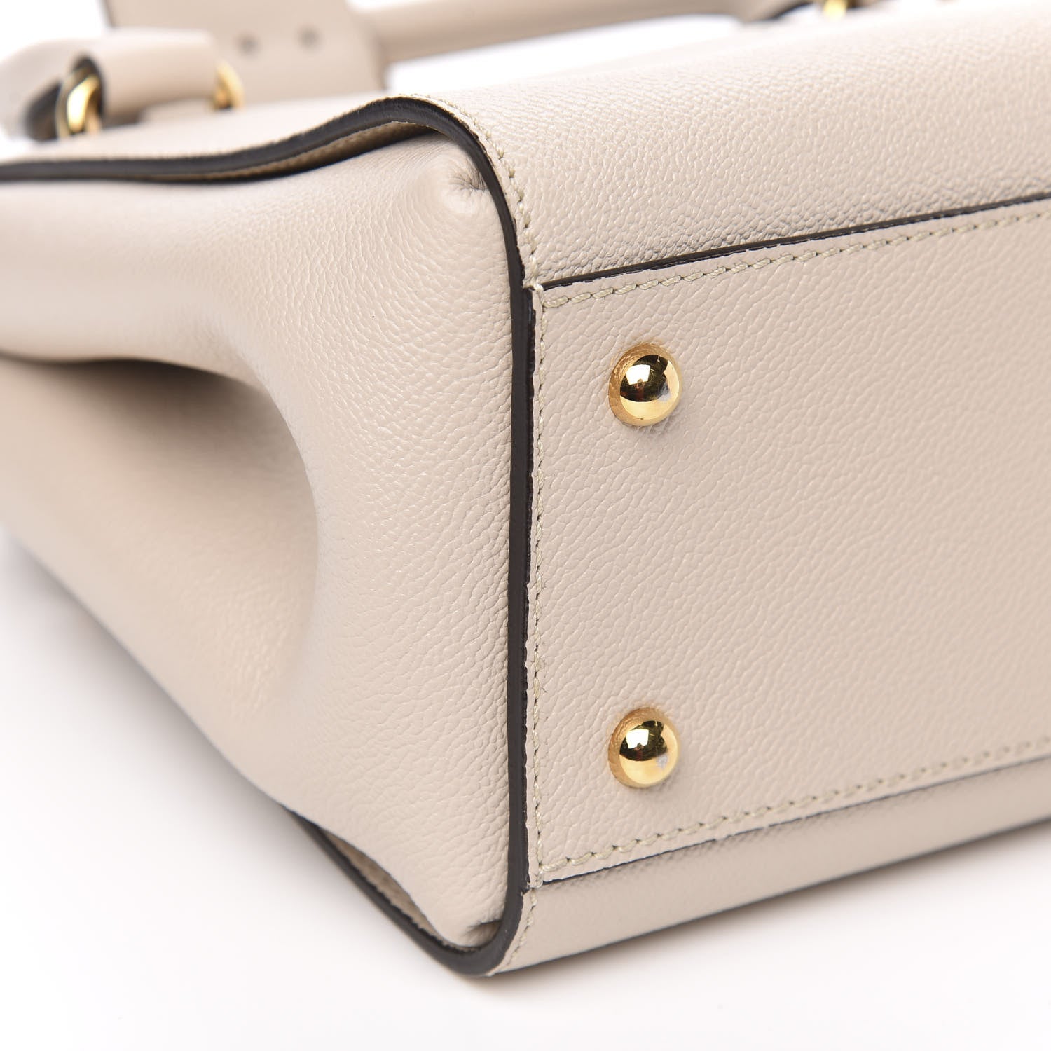 Burberry Soft Grain Calfskin Small Buckle Tote Limestone 8 of 11