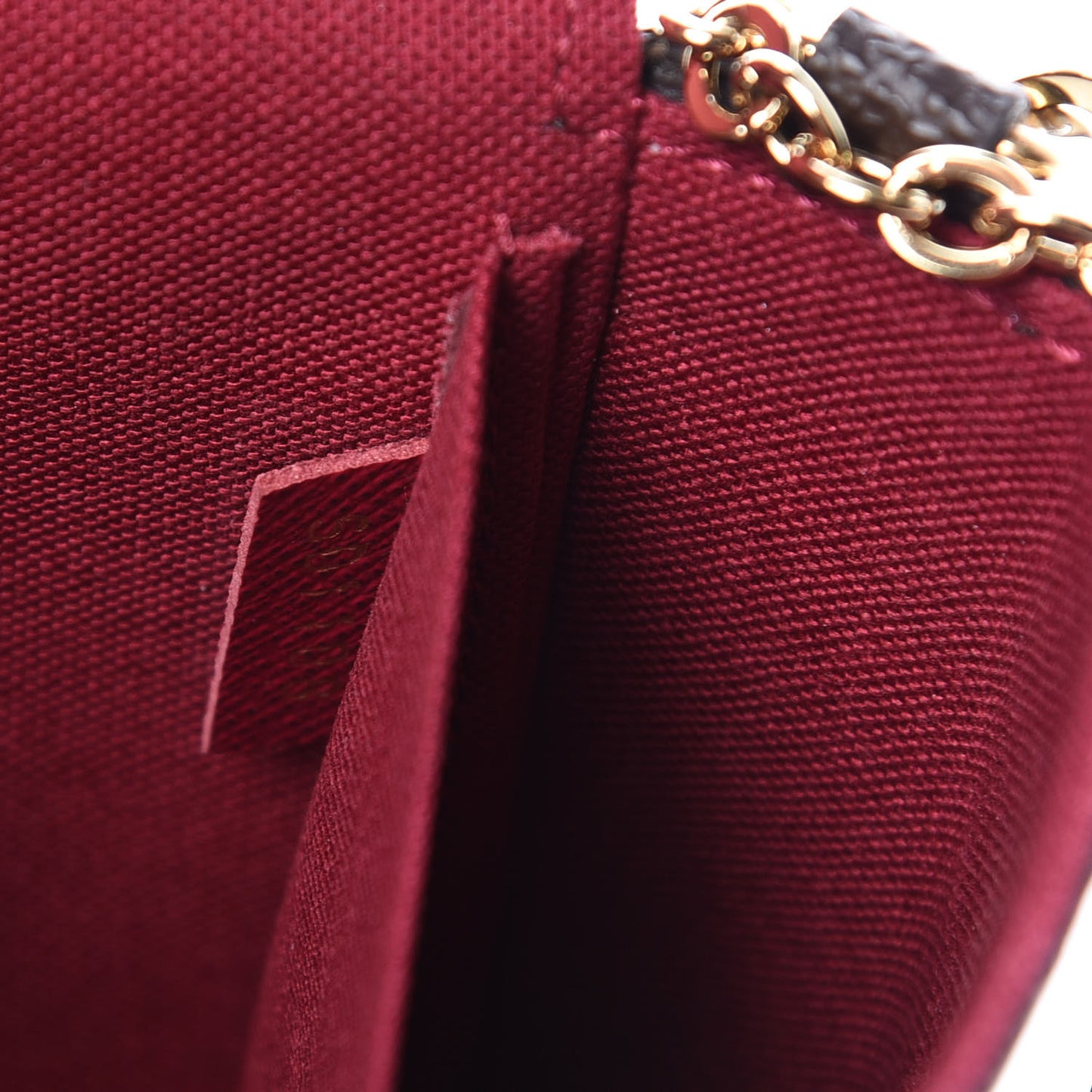 Monogram Pochette Felicie Chain Wallet Fuchsia