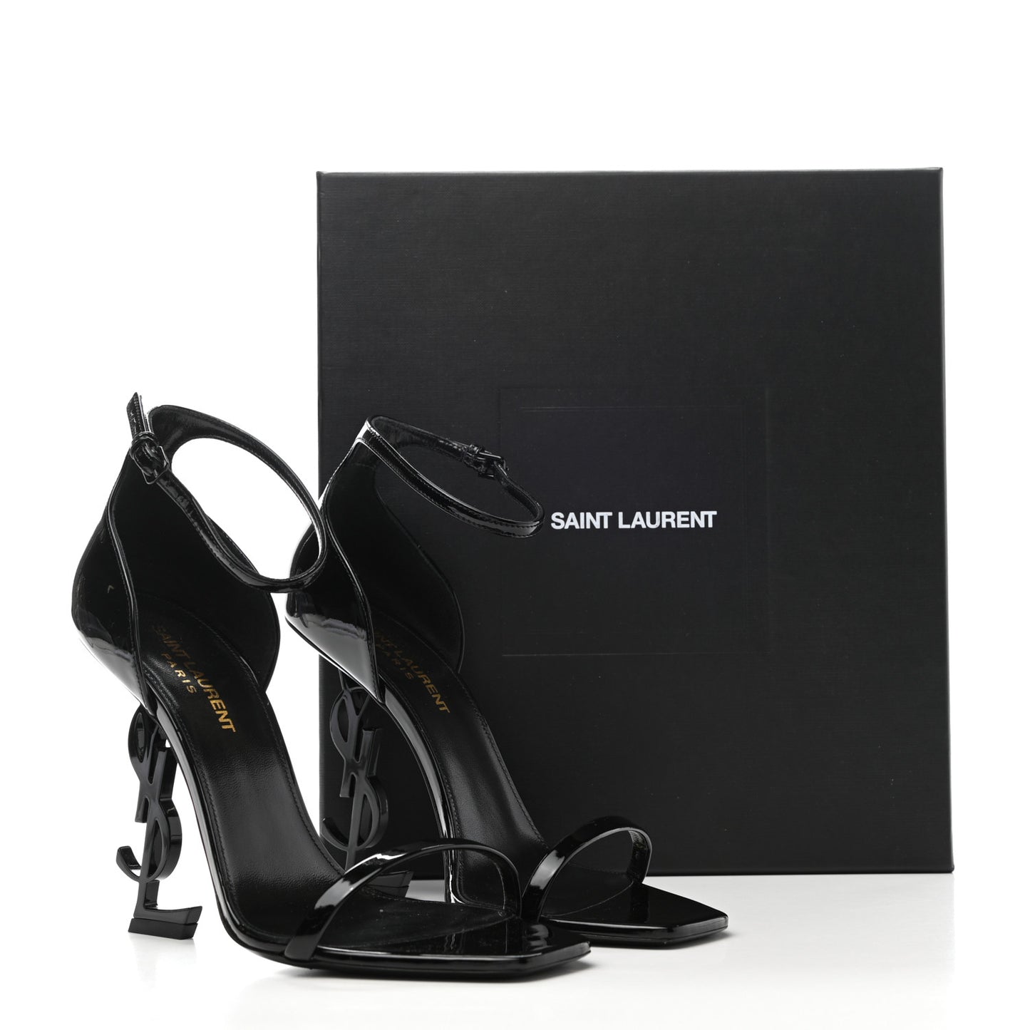 Patent Calfskin Opyum 110 Sandals 38 Black