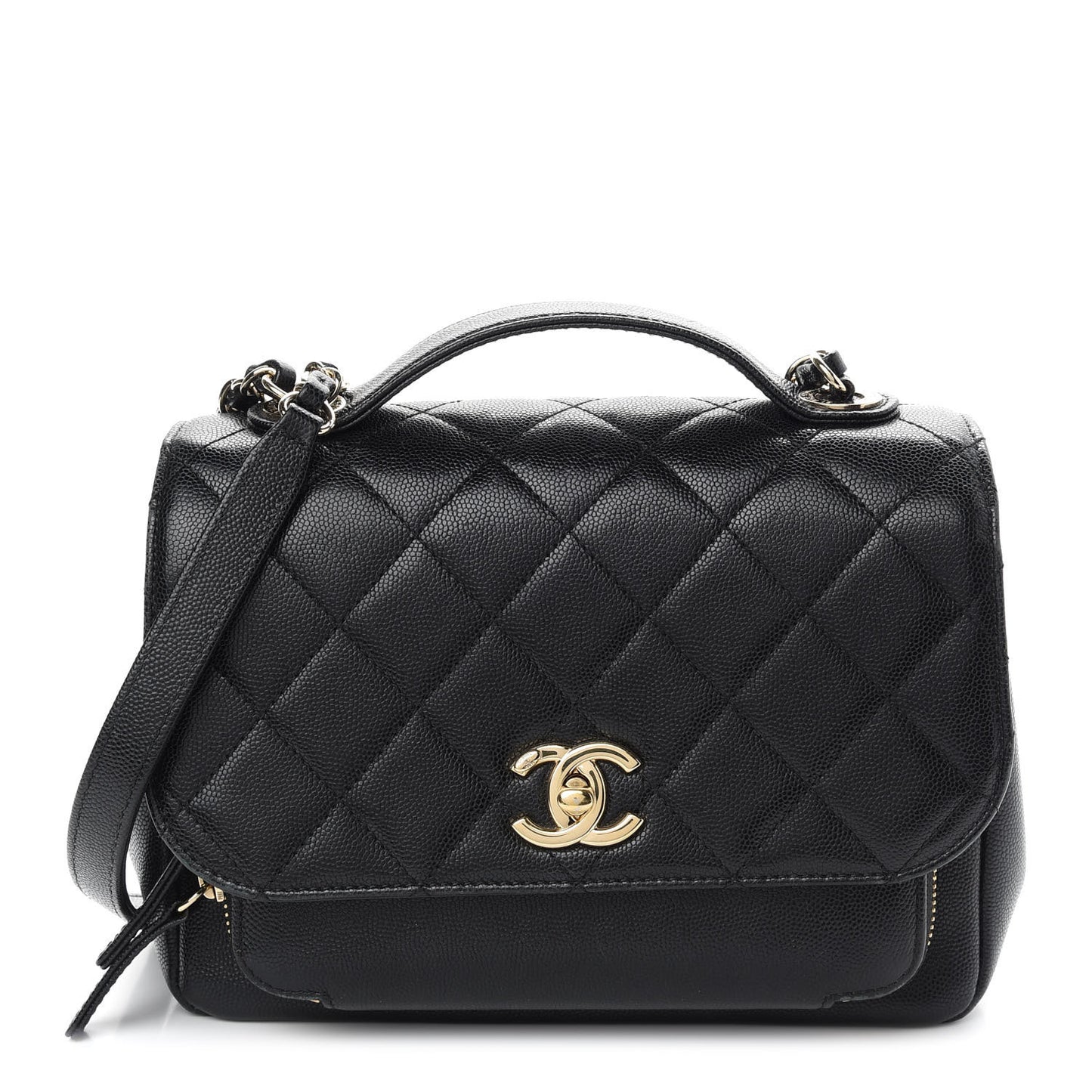 Caviar Quilted Medium Business Affinity Flap Black