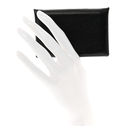 Hermes Epsom Calvi Card Case Black 2 of 6