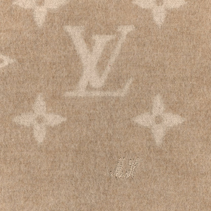 Louis Vuitton Wool Cashmere Monogram Blanket Beige 3 of 4