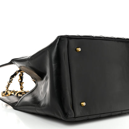 Chanel Patent Quilted Grand Shopping Tote GST Black 10 of 12