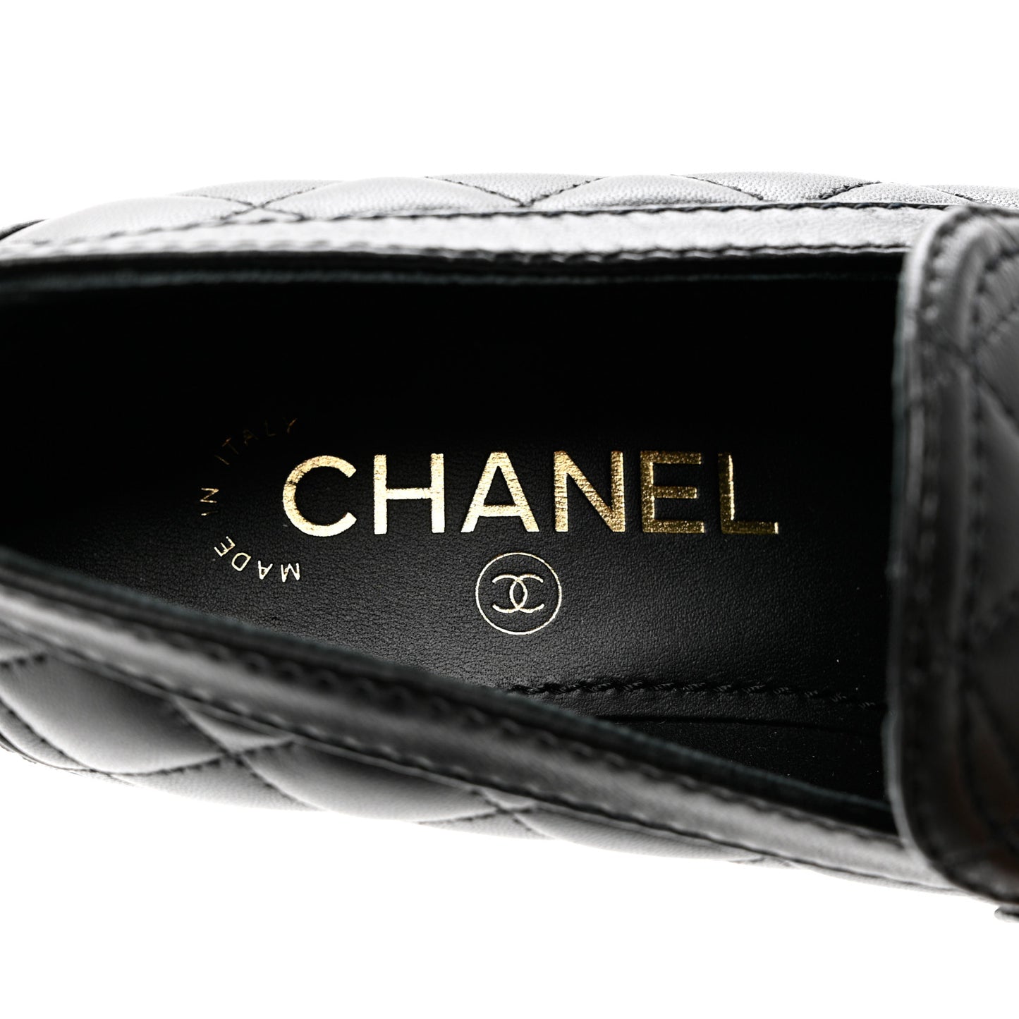 Lambskin Quilted CC Heart Loafers 37 Black