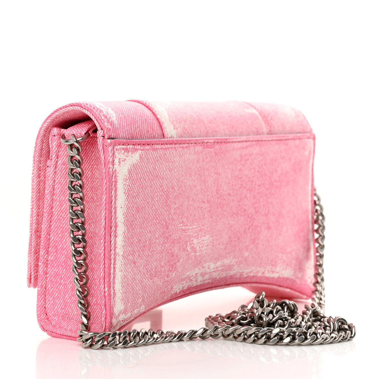 Balenciaga Nappa Denim Printed Hourglass Chain Bag Denim Pink 3 of 10