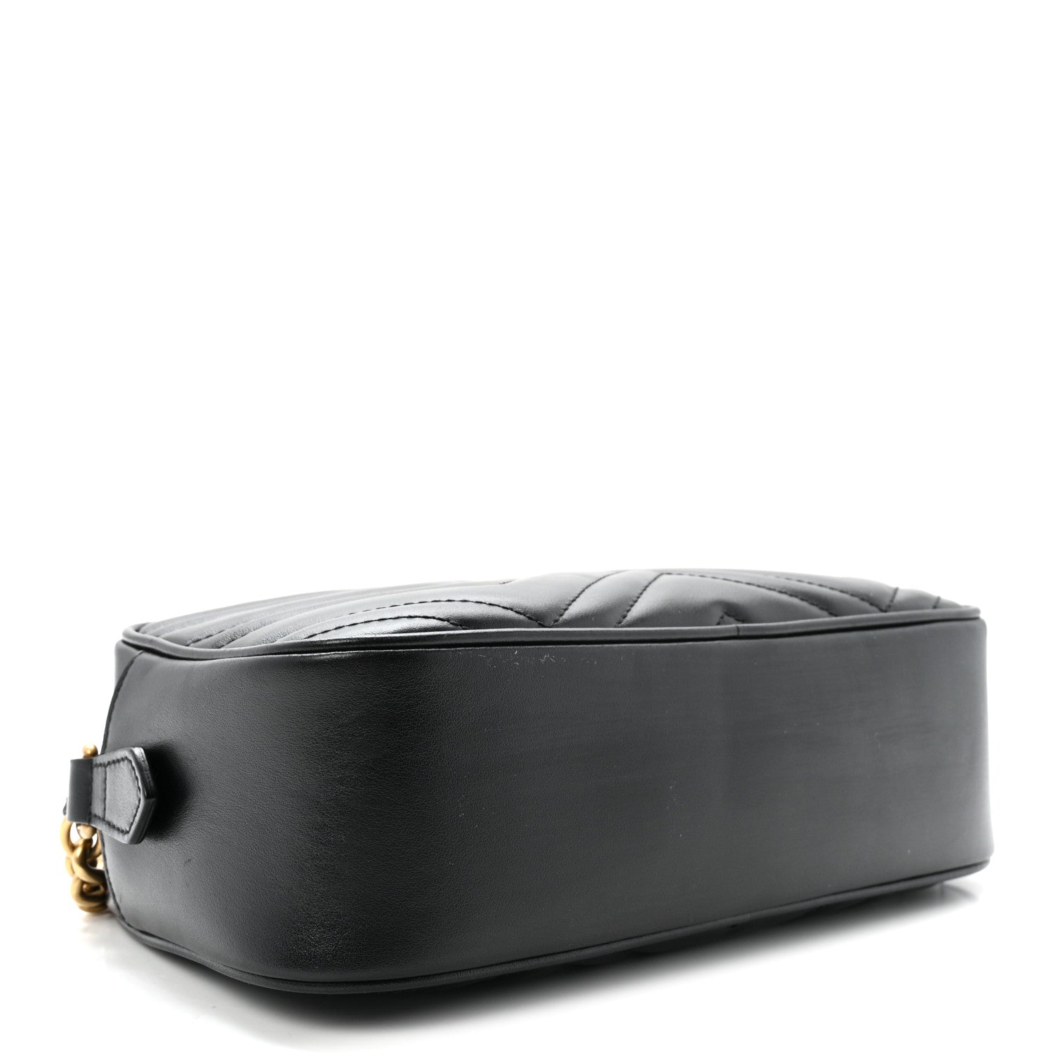 Gucci Calfskin Matelasse Small GG Marmont Chain Shoulder Bag Black 4 of 10